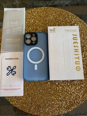 Jueshituo NWT Blue MagSafe-Compatible iPhone 15 Pro Max case/screen protector